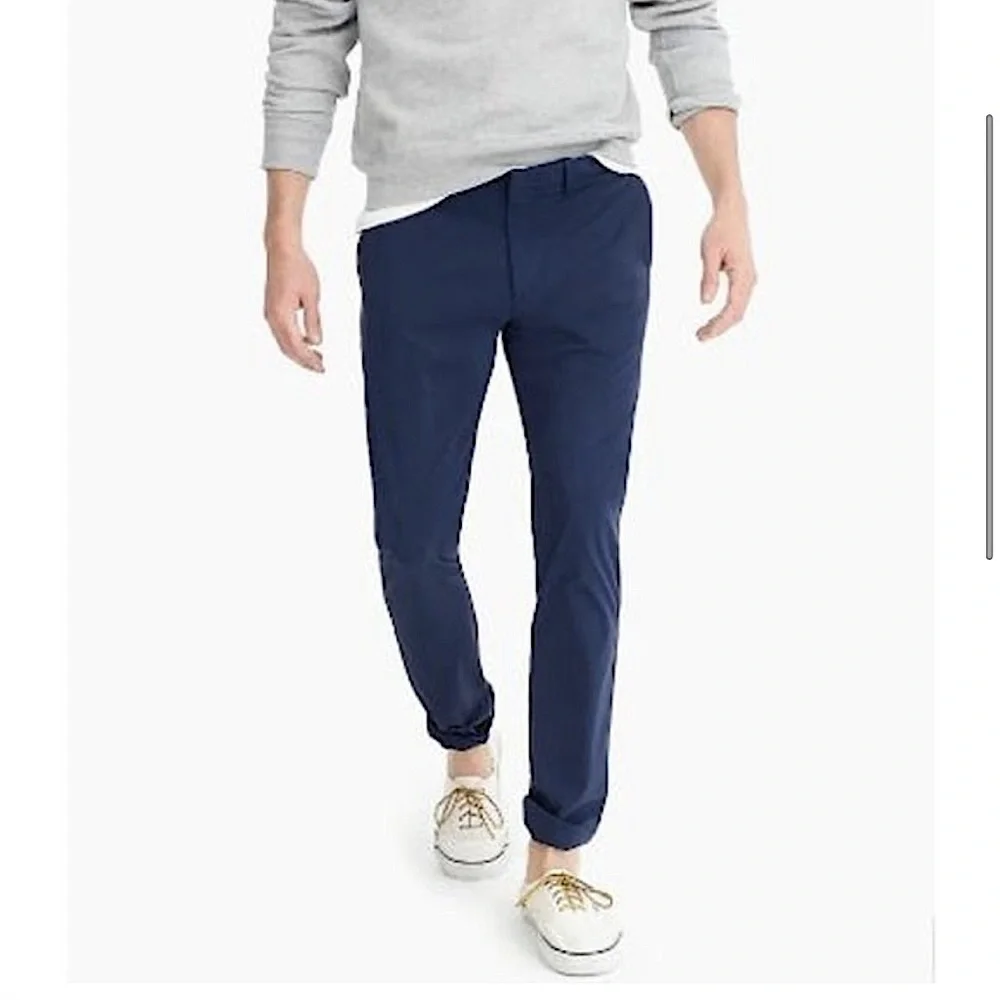 J. Crew 484 slim fit stretch tech pant in navy blue 34 x 34 travel casual